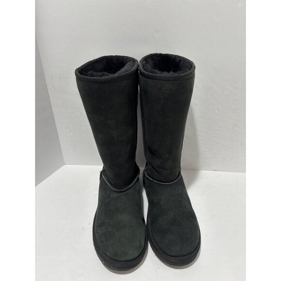 UGG BLACK CLASSIC TALL II SUEDE SHEEPSKIN WINTER BOOTS, WOMEN size 5 - Picture 2 of 6